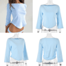 Lace Trim Balletcore Slim Tee For Women Soft Minimalist White Spring Summer Top 6