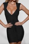 Elegant V Neck Bodycon Mini Dress For Women Sleeveless WaistCinching Party Dress 2