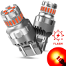 Red LED Bulb Strobe Flash Alert Bright Brake Tail Light 360 LED Chips Faster Rise Time For Enhanced 0