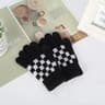 Cozy Plaid Checkered Knit Winter Gloves For Men And Women Warm And Stylish Black Pink White Choices 4