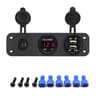 LED Digital Display Voltage Meter 12V 3 Gang Waterproof Voltmeter For Car Battery Truck RV Marine 2