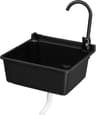 Plastic WallMounted Utility Sink With HotCold Faucet Save Space WhiteBlack 11