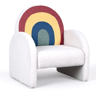 AntiTip Toddler Sofa For Playroom Teddy Fleece Kids Chair With Solid Wood Legs 12