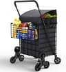 Heavy Duty Folding Shopping Cart With Double Baskets For Easy Transport 1