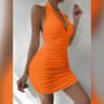 Womens Elegant Sexy White Backless Halter Mini Dress for Party, Club & Summer Nights