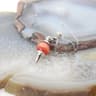 Natural Rose Quartz Labradorite Pendulum for Dowsing Divination, Crystal Cone Pendant with Round Beads Stone Chain