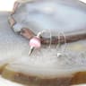Natural Rose Quartz Labradorite Pendulum for Dowsing Divination, Crystal Cone Pendant with Round Beads Stone Chain