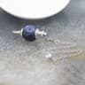 Natural Rose Quartz Labradorite Pendulum for Dowsing Divination, Crystal Cone Pendant with Round Beads Stone Chain