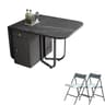 Multifunctional Movable Fashion Folding Dining Table Rectangle Dining Table With Folding Chairs Spa 7