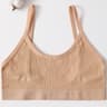 Womens Seamless Ribbed Wireless Bralette with U Back Design