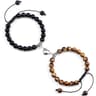 Couple Distance Bracelets With Natural Stone Beads And Magnetic Heart Charms 14