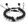 Natural Tiger Stone and Onyx Beaded Couple Bracelets Set