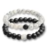 Natural Tiger Stone and Onyx Beaded Couple Bracelets Set
