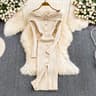 Womens Off Shoulder Knitted Bodycon Dress with Long Sleeves and Front Slit