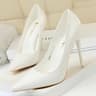 Womens Pointed Toe Stiletto Pumps Slip On High Heels for Weddings and Parties