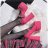 Womens Platform Mary Jane Pumps With Chunky High Heels And Buckle Strap 5
