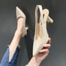 Womens Pointed Toe Stiletto Sandals with Slip On Design