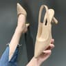 Womens Pointed Toe Stiletto Sandals with Slip On Design
