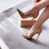 Womens Patent Leather Pointed Toe Pumps with Thin High Heels