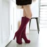 Womens Knee High Platform Boots With Square Heels And Zipper Closure 6