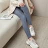 Womens Merino Wool Leggings High Waist Thick Knit Winter Tights