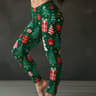 Womens Christmas Print Fleece Leggings With Mid Rise Waist And Ankle Length 5