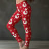 Womens Christmas Print Fleece Leggings With Mid Rise Waist And Ankle Length 11
