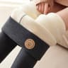 Womens High Waisted Thermal Fleece Leggings with Stretch Fit for Winter