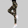 Womens Camouflage Print Leggings with Elastic Waist and Fleece Fabric