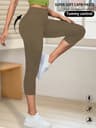 Womens High Waisted Capri Yoga Leggings Soft Stretch No See Through Workout Pants