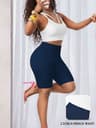 Womens High Stretch Biker Shorts Soft Low Waist Workout Yoga Shorts