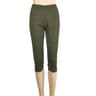 Womens High Waisted Mid Calf Workout Leggings with Wide Waistband