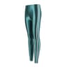 Womens Glossy Satin Leggings with Mid Rise Waist and Booty Lifting Fit
