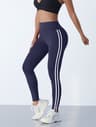 Womens High Waisted Striped Yoga Leggings with Booty Lifting Fit