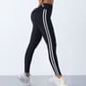 Womens High Waisted Striped Yoga Leggings with Booty Lifting Fit
