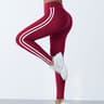 Womens High Waisted Striped Yoga Leggings with Booty Lifting Fit