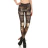 Womens Punk Skull Print Mid Calf Leggings With Stretch Fabric 6