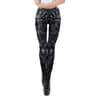 Womens Punk Skull Print Mid Calf Leggings With Stretch Fabric 8