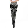 Womens Punk Skull Print Mid Calf Leggings With Stretch Fabric 7