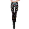 Womens Punk Skull Print Mid Calf Leggings With Stretch Fabric 16