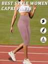 Womens High Waisted Capri Leggings with Tummy Control and Soft Fabric