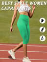 Womens High Waisted Capri Leggings with Tummy Control and Soft Fabric