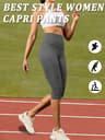 Womens High Waisted Capri Leggings with Tummy Control and Soft Fabric