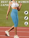 Womens High Waisted Capri Leggings with Tummy Control and Soft Fabric