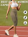 Womens High Waisted Capri Leggings with Tummy Control and Soft Fabric