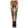 Womens Steampunk Gear Print Leggings with High Stretch Mid Waist Fit