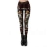 Womens Steampunk Gear Print Leggings with High Stretch Mid Waist Fit
