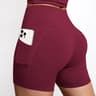 Womens High Waisted Biker Shorts with Side Pockets for Yoga and Running