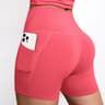 Womens High Waisted Biker Shorts with Side Pockets for Yoga and Running