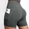 Womens High Waisted Biker Shorts with Side Pockets for Yoga and Running